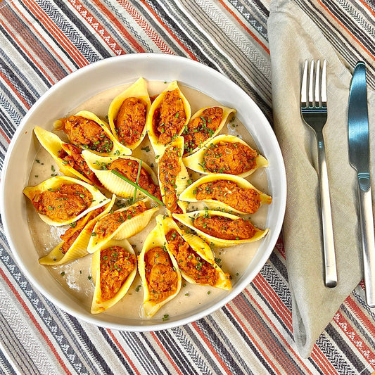 Coquilles Farcies à la Citrouille avec Sauce Béchamel (SANS BACON)
