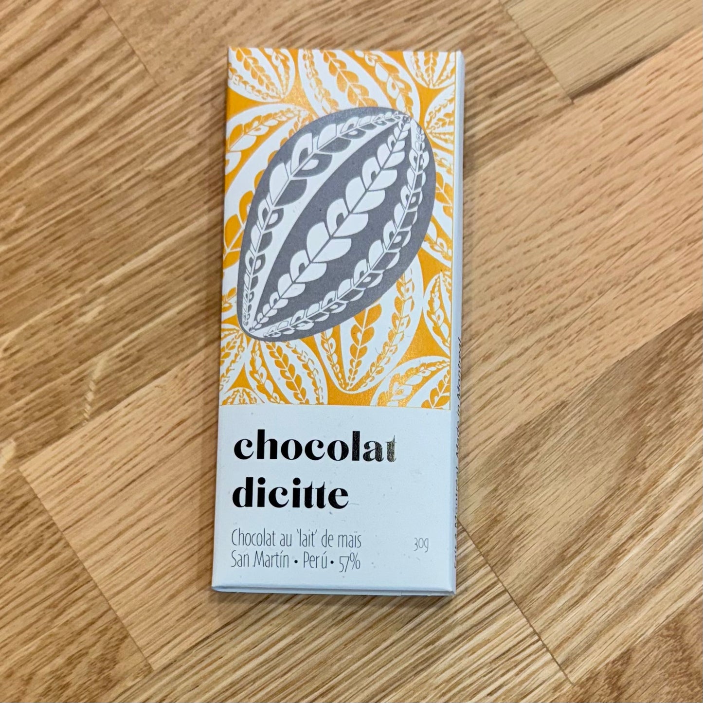 Chocolat dicitte - Chocolat au lait de maïs - Saint Martin / Pérou - 57%