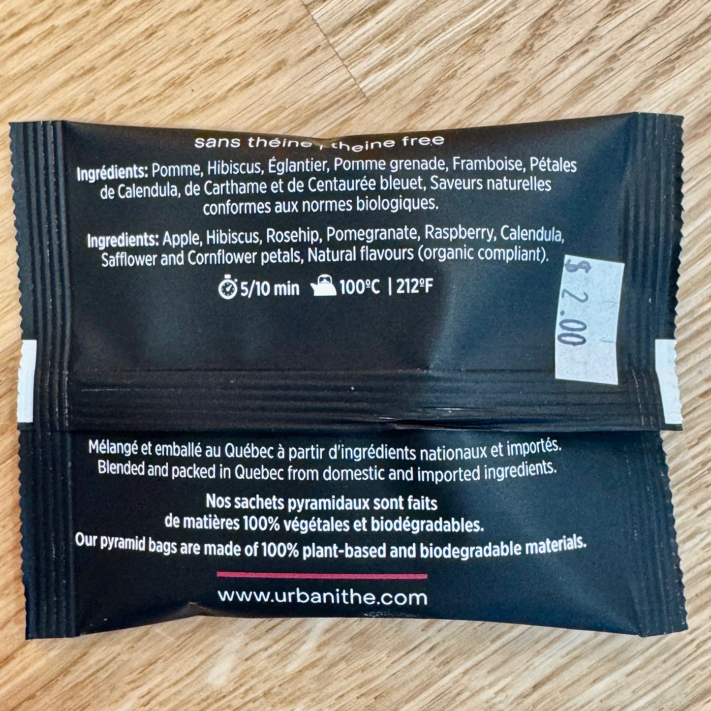 Urbanité - Sachet Tisane La Belle Framboise
