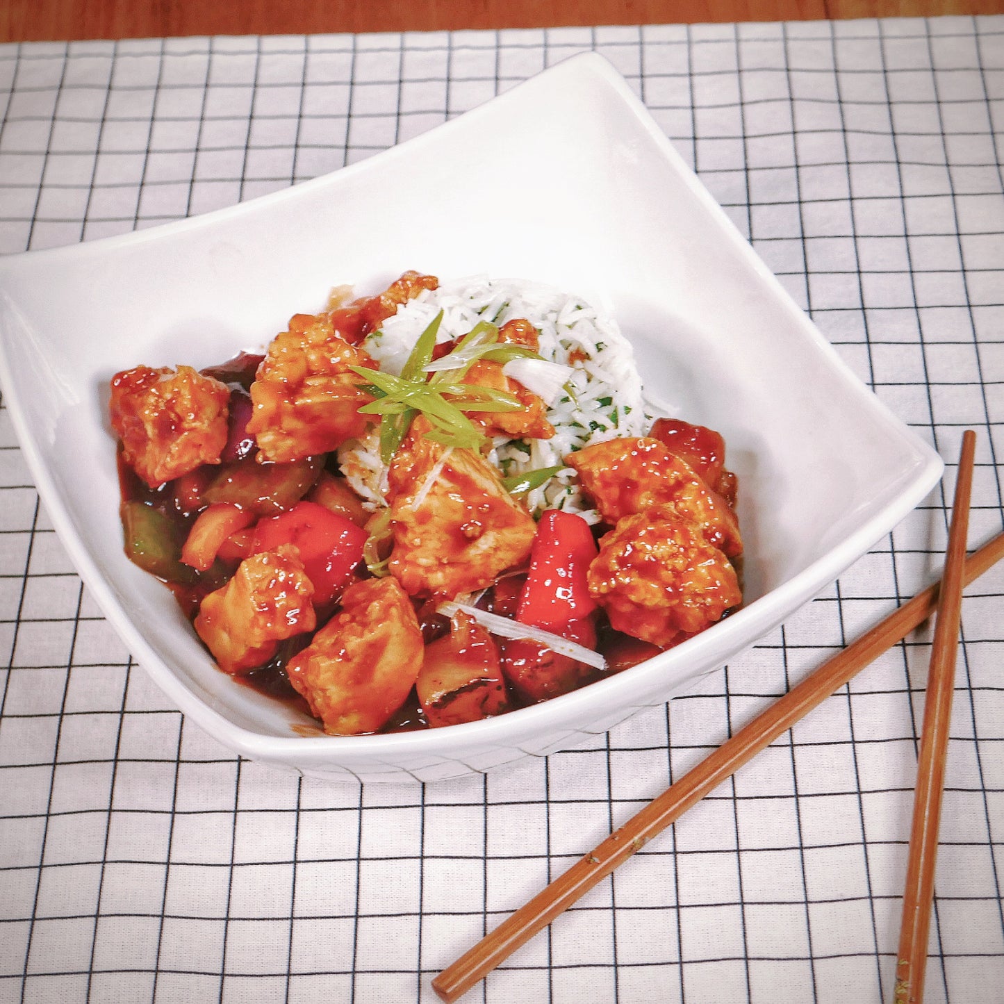 General Tao with Tofu and Rice