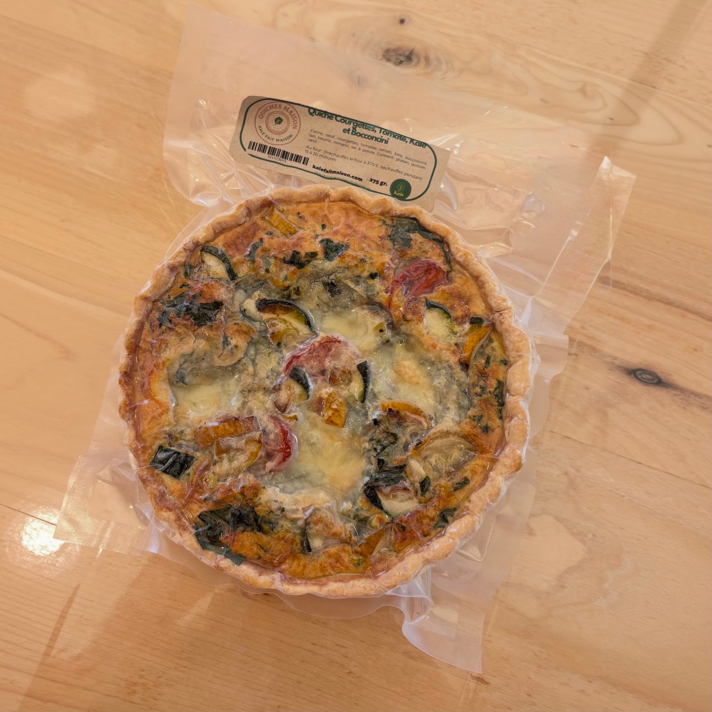 Zucchini, Tomato, Kale, and Bocconcini Quiche