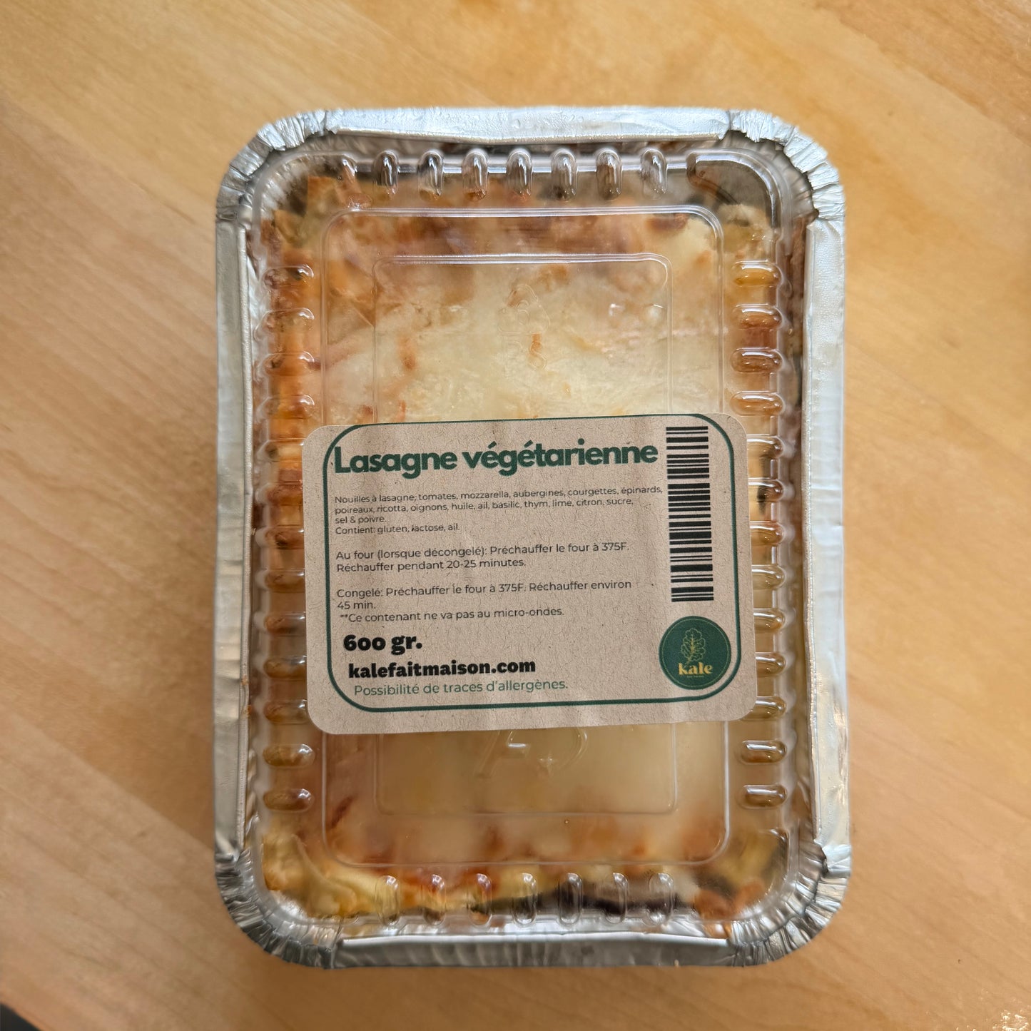 Lasagne Végétarienne 600gr. (Congelé)