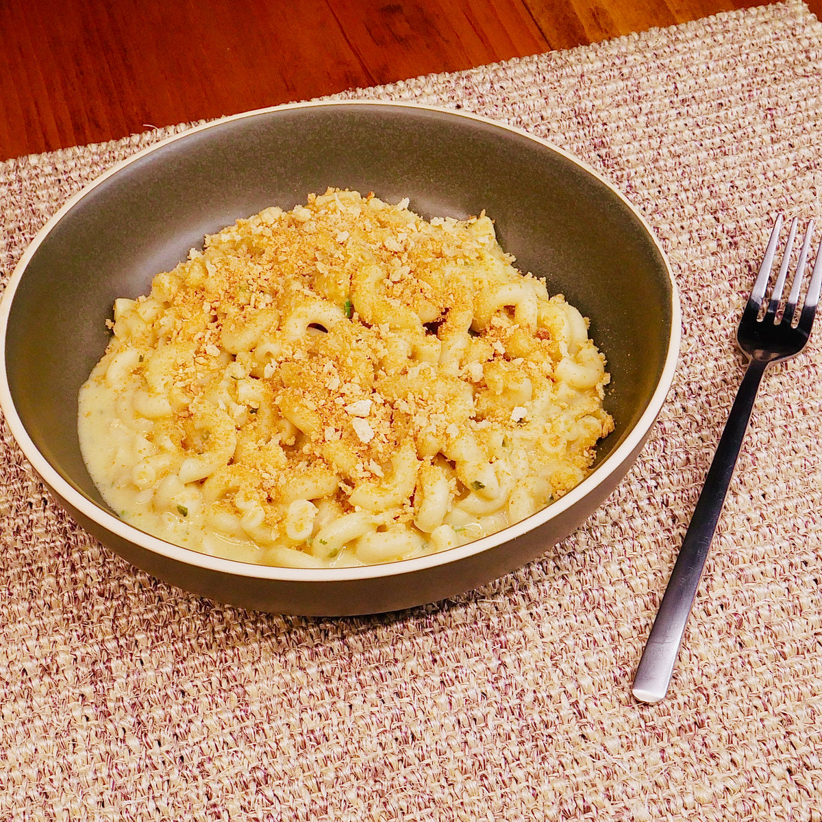Macaroni au Fromage à la Patate Douce et Chipotle (Un peu épicé)