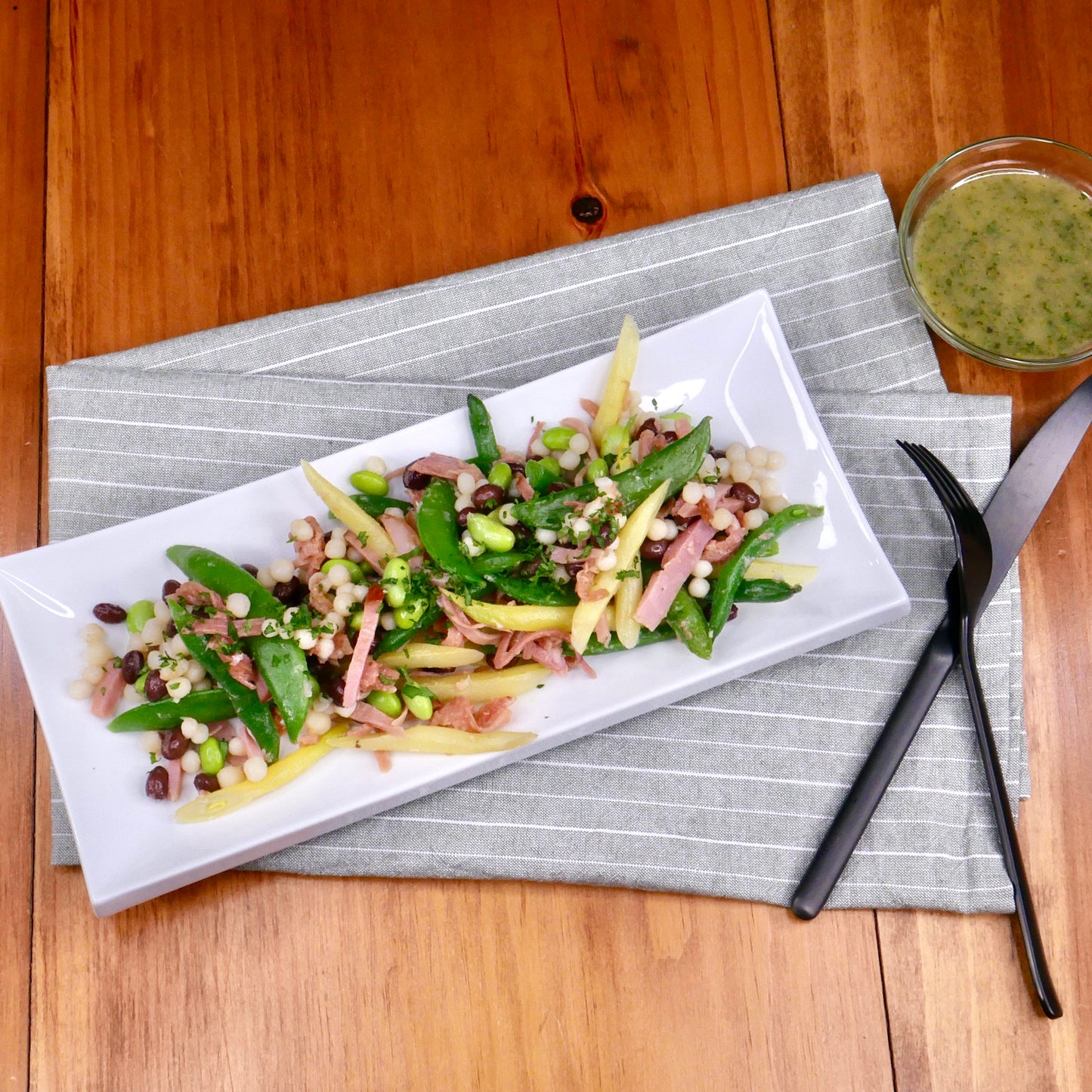 Salade de Jambon, Légumes verts et Couscous Perlé