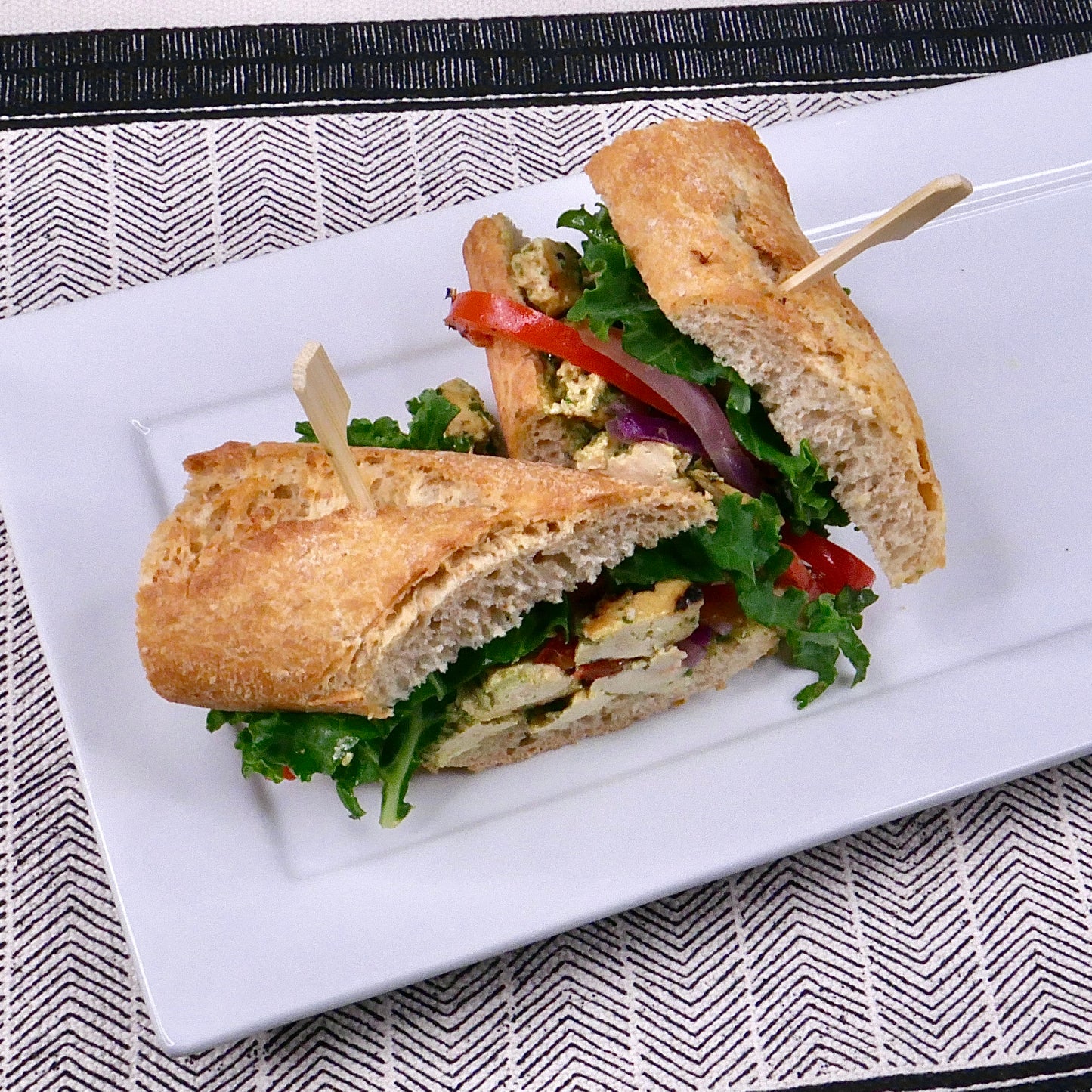 Sandwich au Tofu Pesto sur Baguette