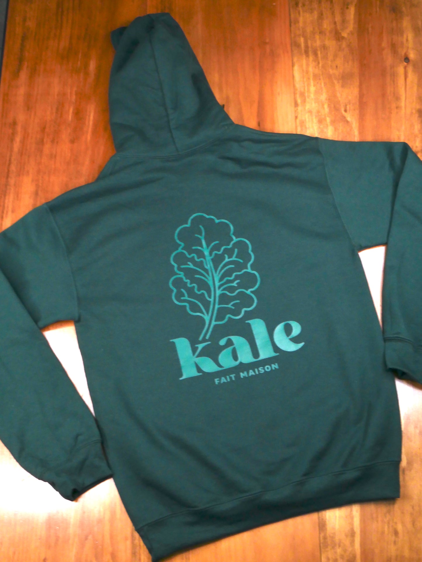Coton ouaté vert forêt Kale fait maison (logo vert)
