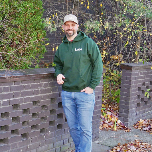 Coton ouaté vert forêt Kale fait maison (logo blanc)
