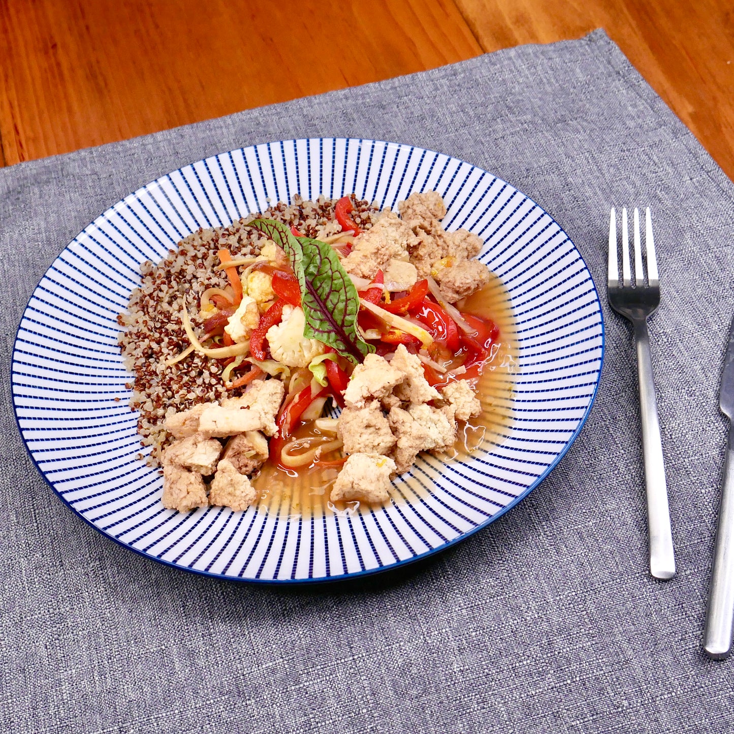 Tofu Grillé à l’Érable, Gingembre et Lime avec Quinoa