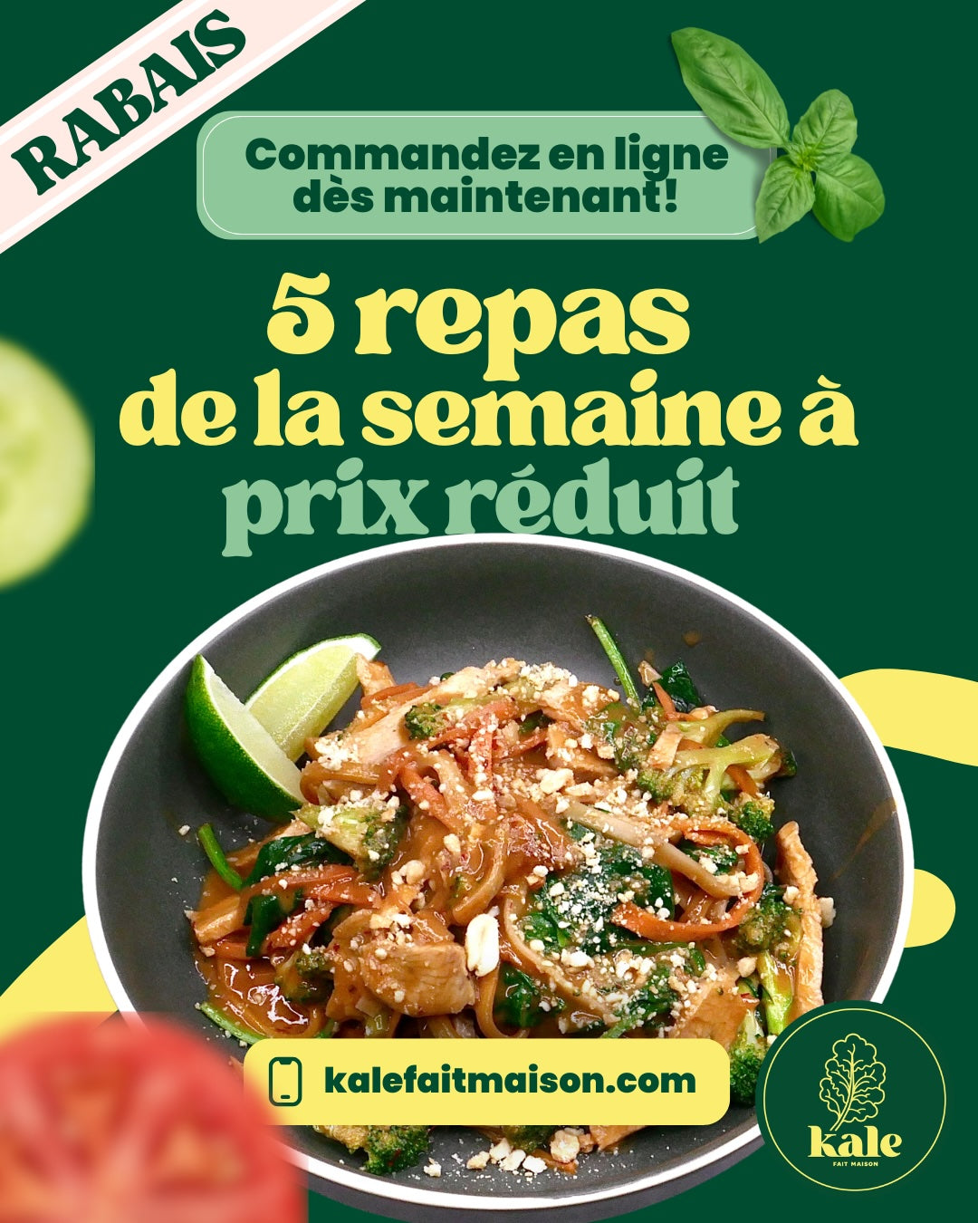Promo Découverte! VÉGÉTARIEN (Nouveau client seulement) Cliquez pour voir les infos