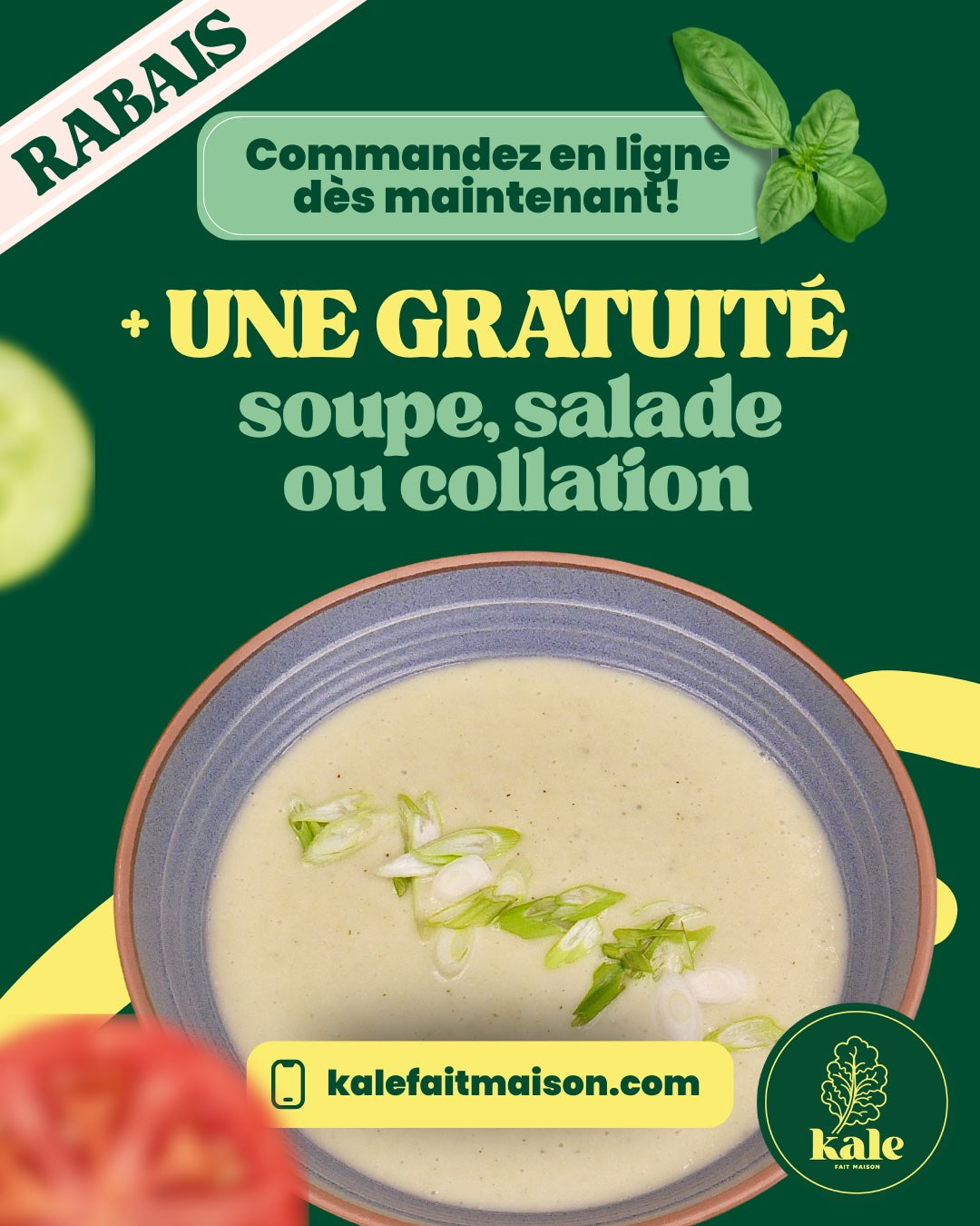 Promo Découverte! VÉGÉTARIEN (Nouveau client seulement) Cliquez pour voir les infos