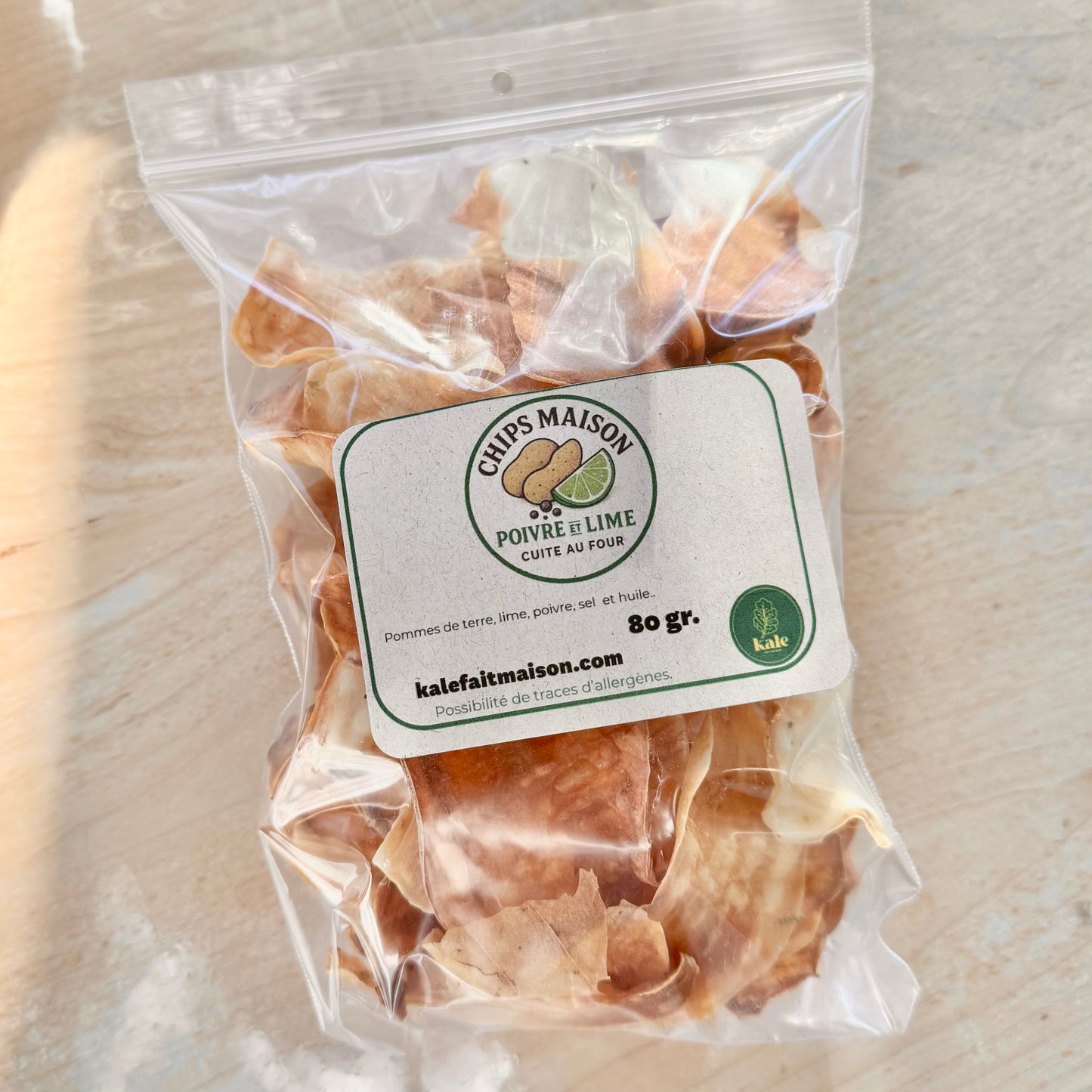Chips Maison cuite au four - Poivre et Lime