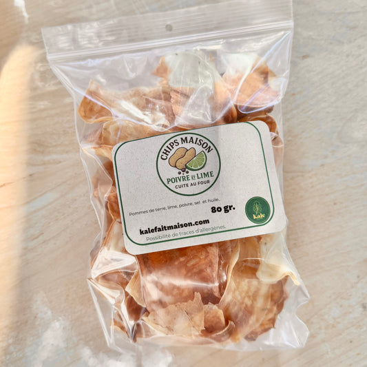 Chips Maison cuite au four - Poivre et Lime