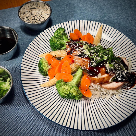 Poulet Teriyaki avec Légumes Vapeurs et Riz