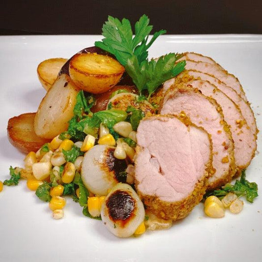 Filet de Porc en Croûte de Pistaches - boite repas - Kale fait maison - Montréal
