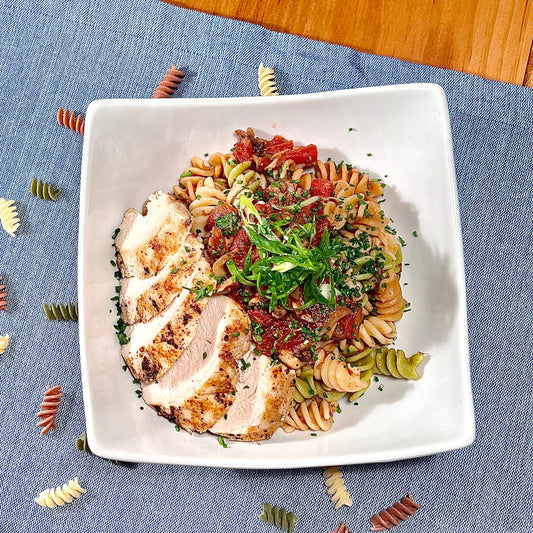 Fusilli à la Boscaiola avec Poulet Grillé