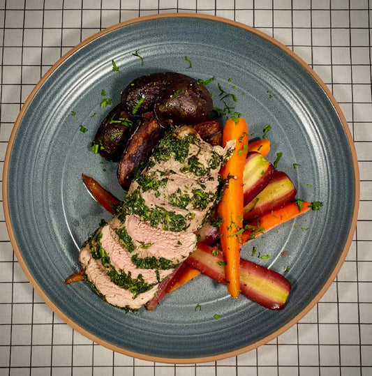 Filet de Porc au Beurre et Fines Herbes avec Patates Rôties