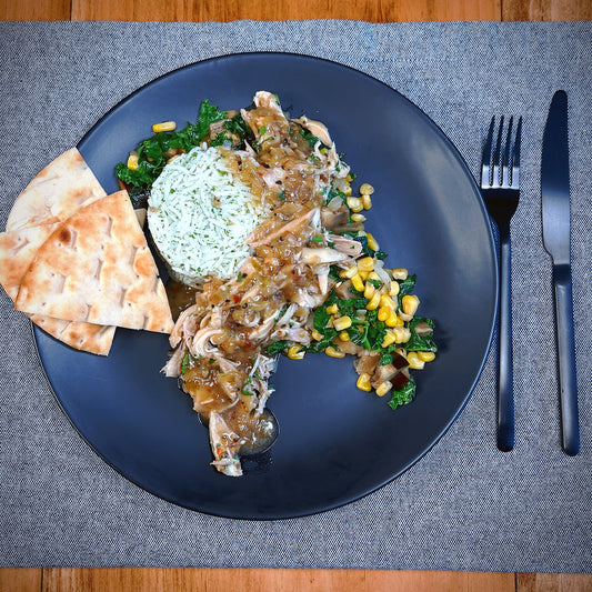 Poulet Effiloché au Poivre et Érable avec Riz