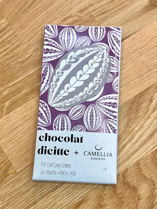 Chocolat dicitte - Thé earl grey crème - San Martin Pérou - 75%