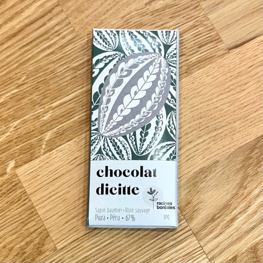 Chocolat dicitte -sapin Beaumier + Rose sauvage - Piura Pérou - 67%