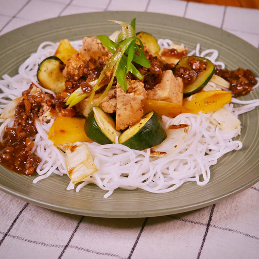 TOFU à l’Érable et Noix avec Vermicelles
