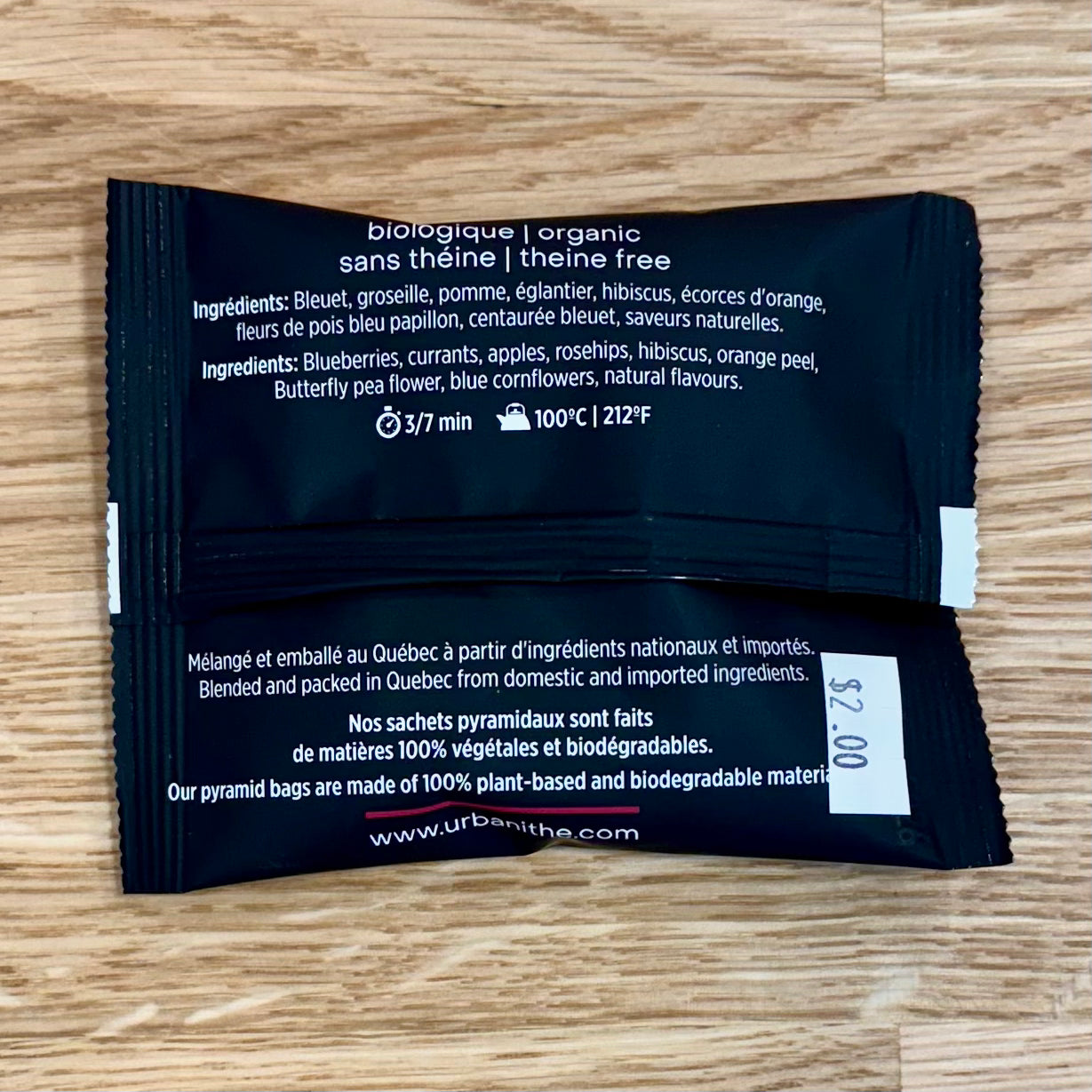 Urbanité - Sachet Tisane L'Élixir Bleu