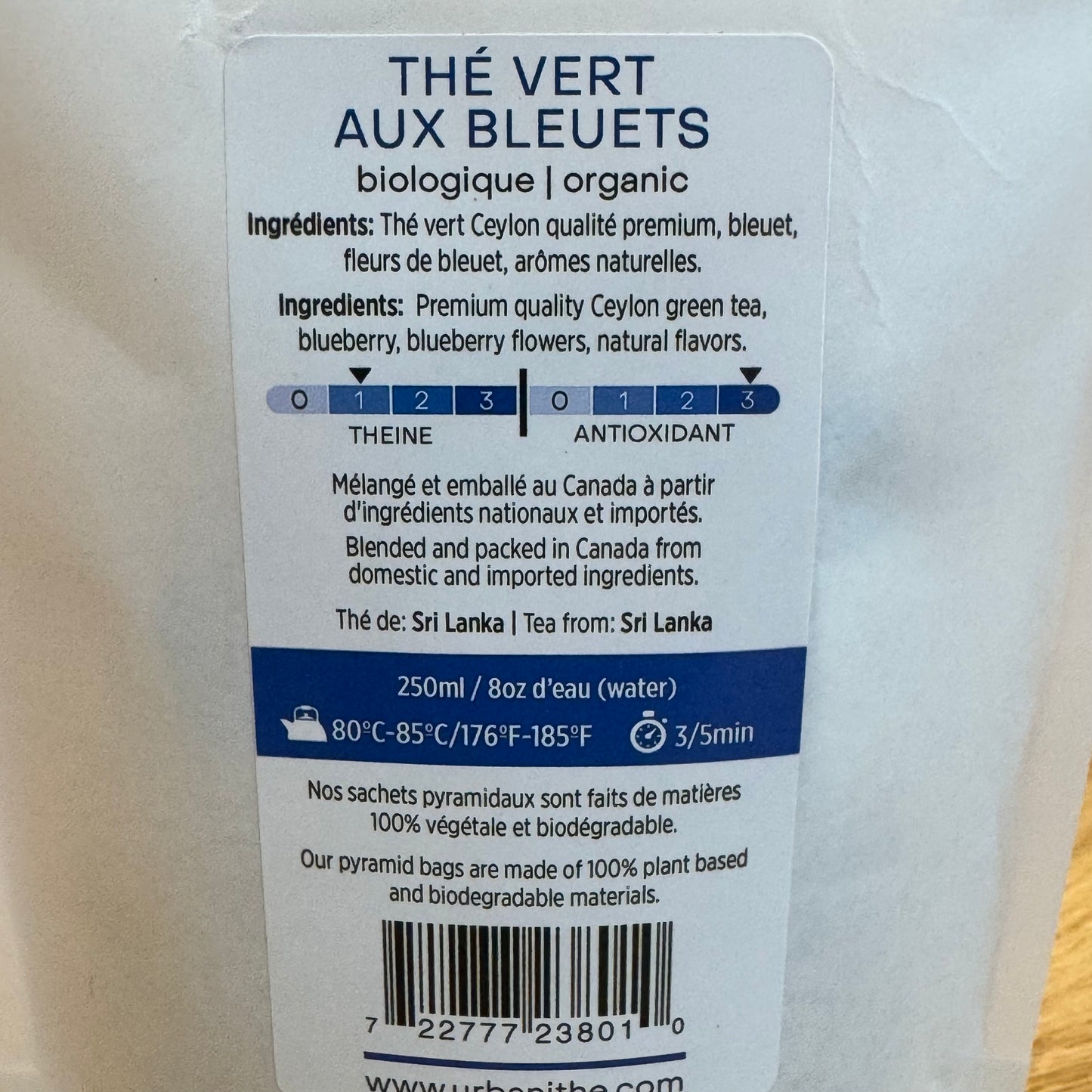 Urbanité - Thé vert aux Bleuets 9 sachets
