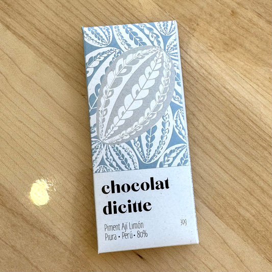 Chocolat dicitte - Piment Aji Limon - Piura - Pérou - 80%