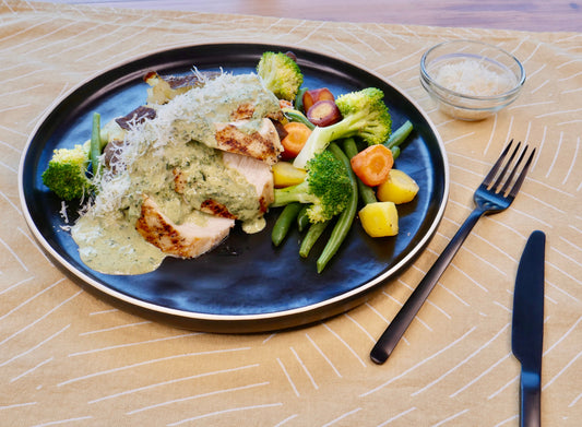 SEITAN Sauce Crémeuse aux Asperges avec Patates Écrasées