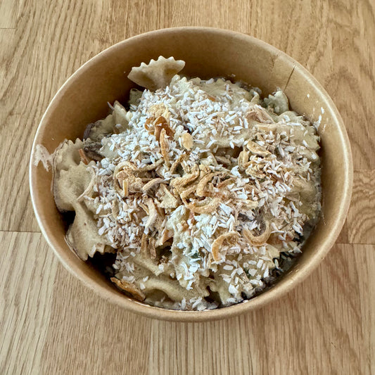 **Seulement 2 de dispo** Farfalle Crémeuse à la noix de Coco avec TOFU Braisé (Congelé)