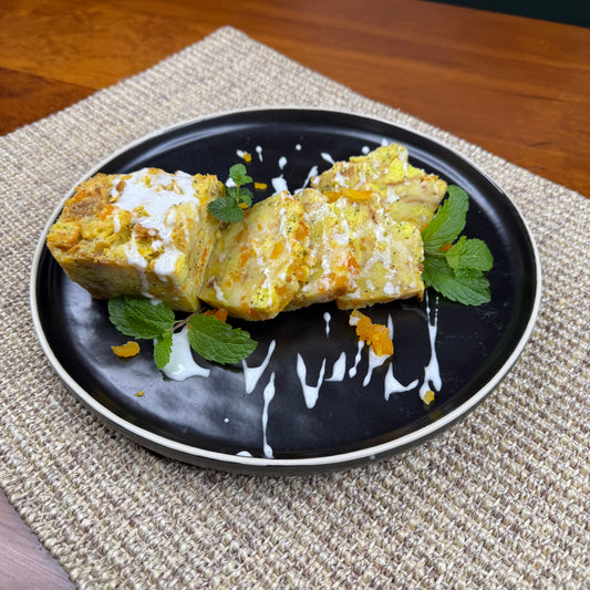Pouding aux Scones Citron et Pavot Sauce Vanille (Congelé)