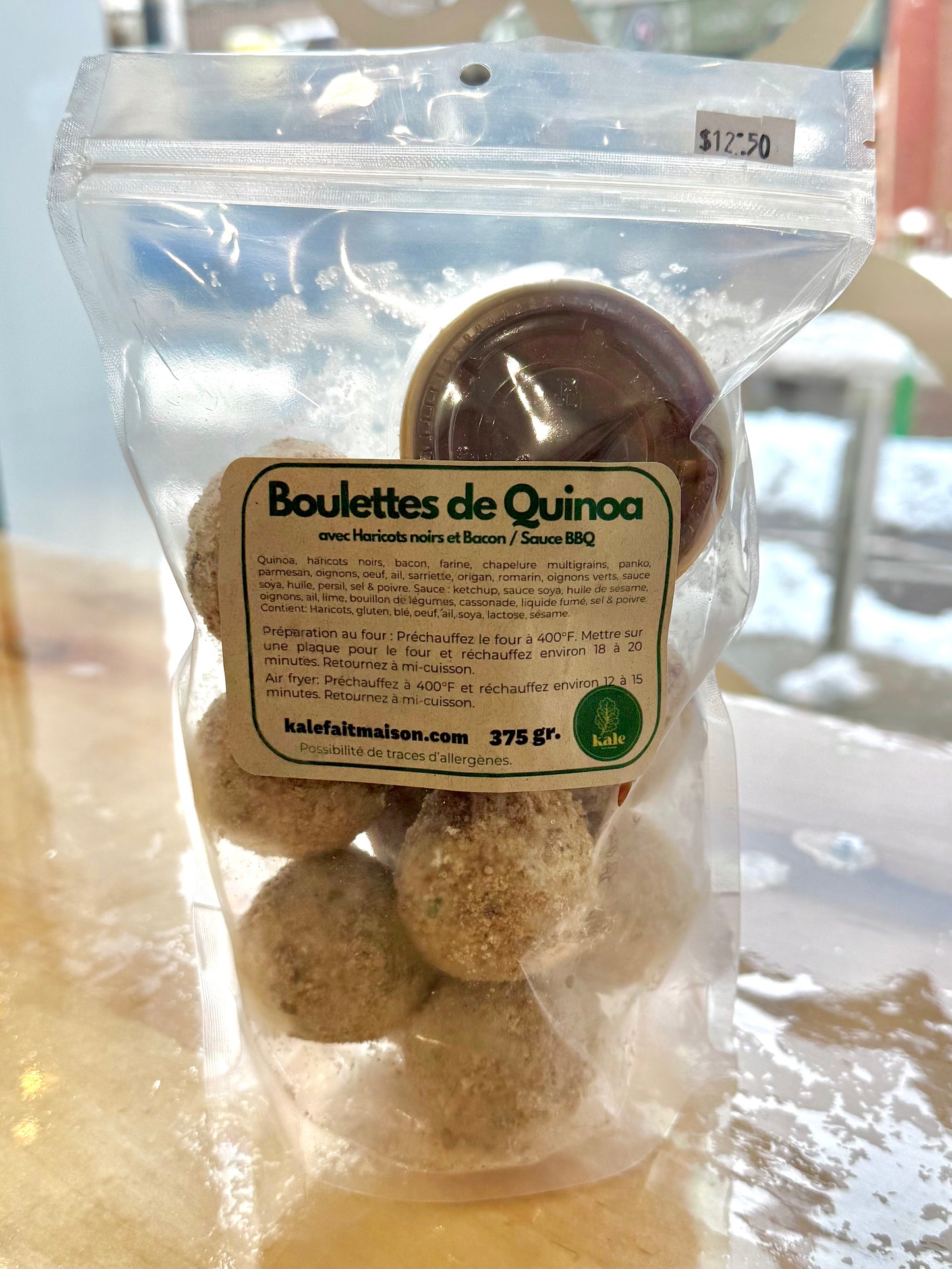 NOUVEAU! Boulettes de Quinoa avec Haricots et Bacon / Sauce BBQ