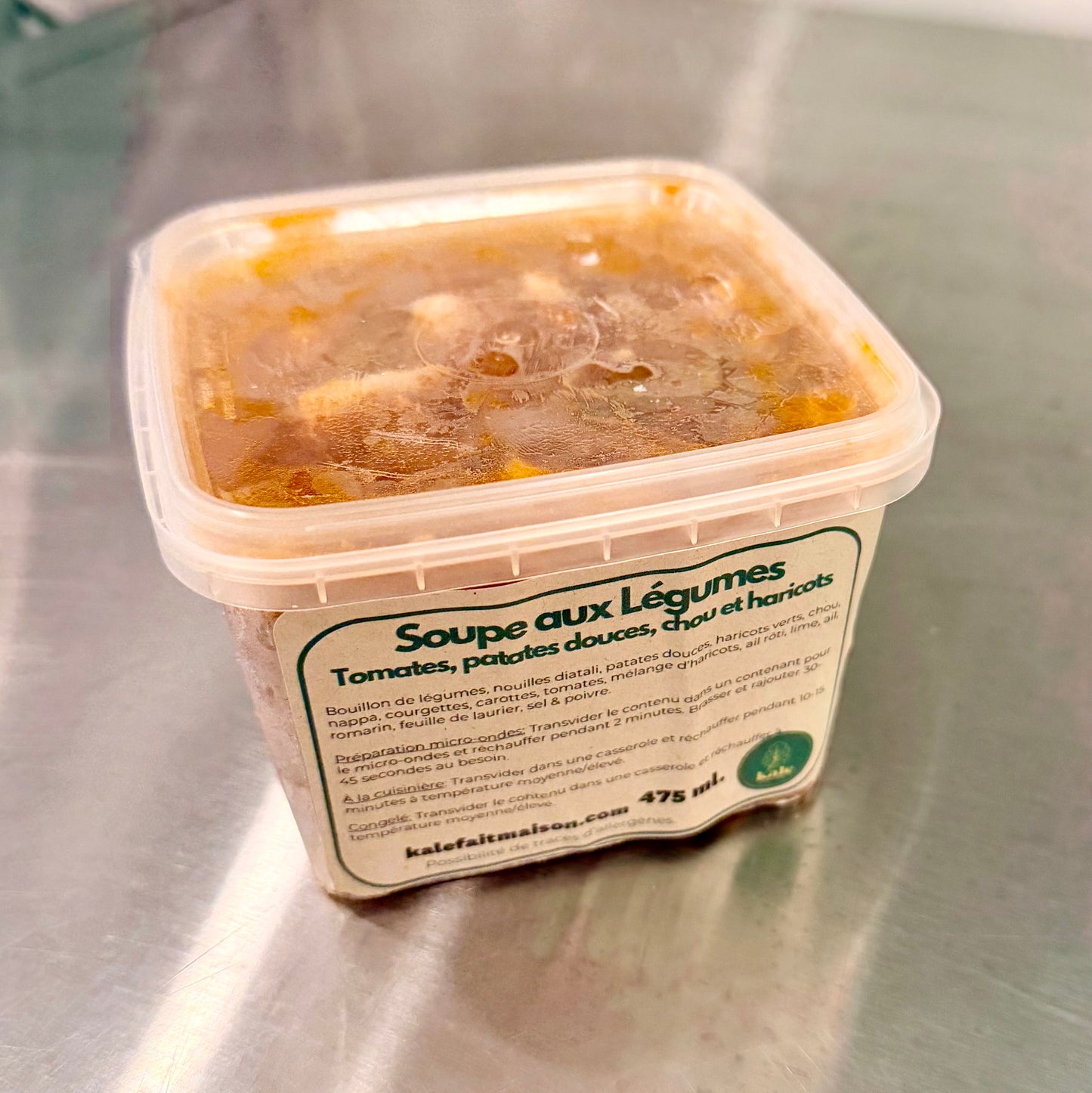 Soupe aux Légumes Tomates, patates douces, chou et haricots  (Congelé)