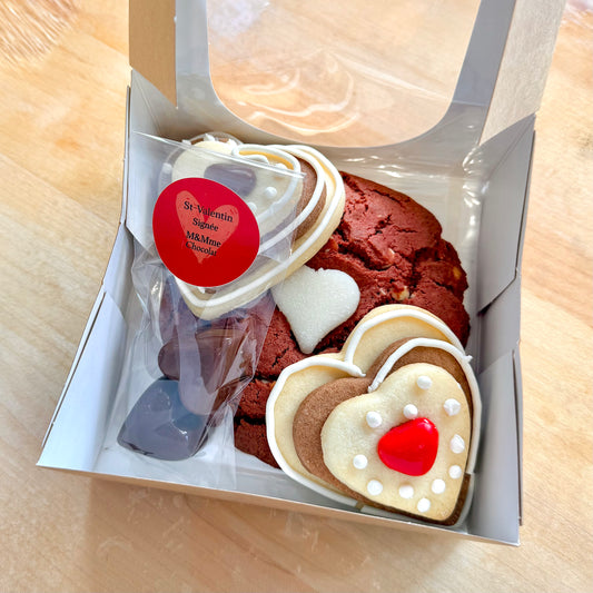 Boîte de Biscuits et Chocolat de M & Mme Chocolat de la Saint-Valentin