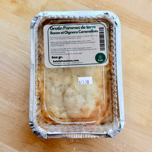 New! - Potato, Bacon and Caramelized Onion Gratin 600g (FROZEN)