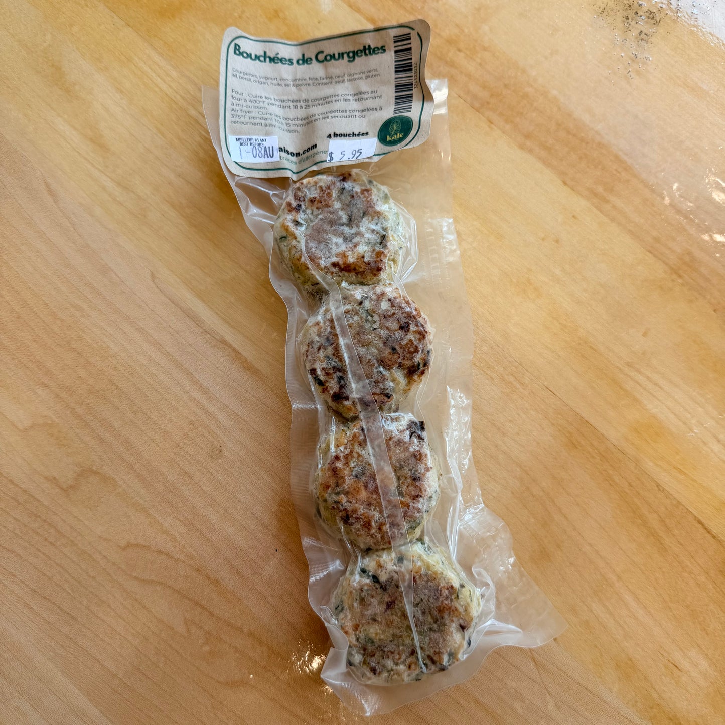 **Only 5 available** Zucchini Fritters (4 pieces) (Frozen)