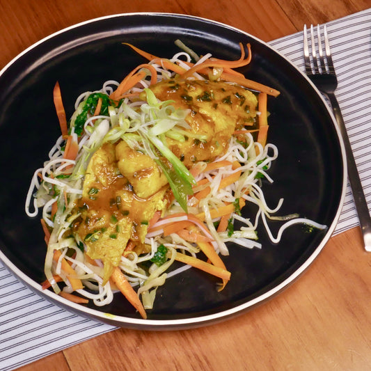 Morue au Curcuma avec Vermicelles (Un peu Épicé)