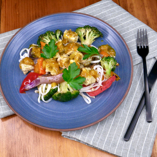Tofu Grillé Chutney à la Mangue avec Vermicelles