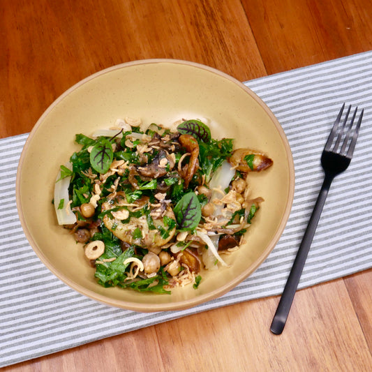 Salade de Patates Rôties, Fenouil et Champignons Cremini / Vinaigrette Lime et Cumin