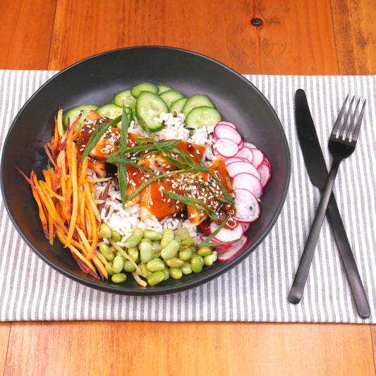 Bouchées de Saumon au Sésame avec Riz Sauvage