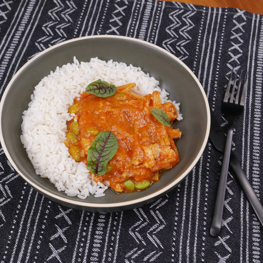 Nouveau! Curry d’Aiglefin Épicé avec Riz (moyennement épicé)