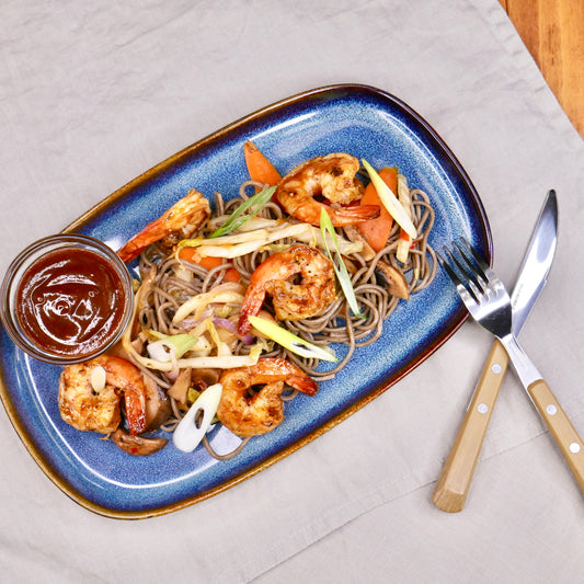 Crevettes BBQ Asiatique avec Nouilles Soba