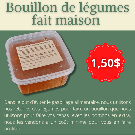 Bouillon de Légumes Fait Maison - boite repas - Kale fait maison - Montréal